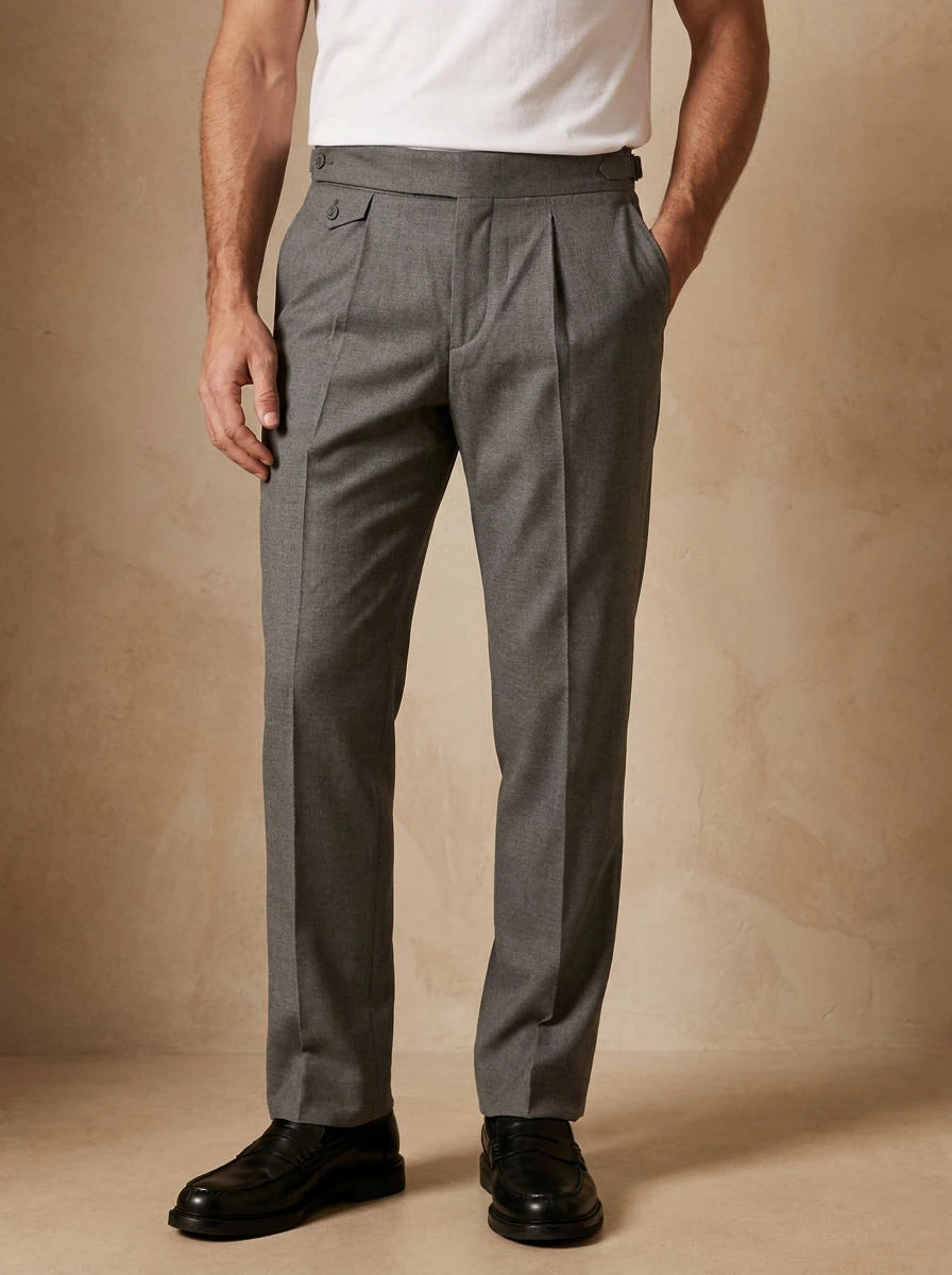 High Waist Trousers Grey - detail