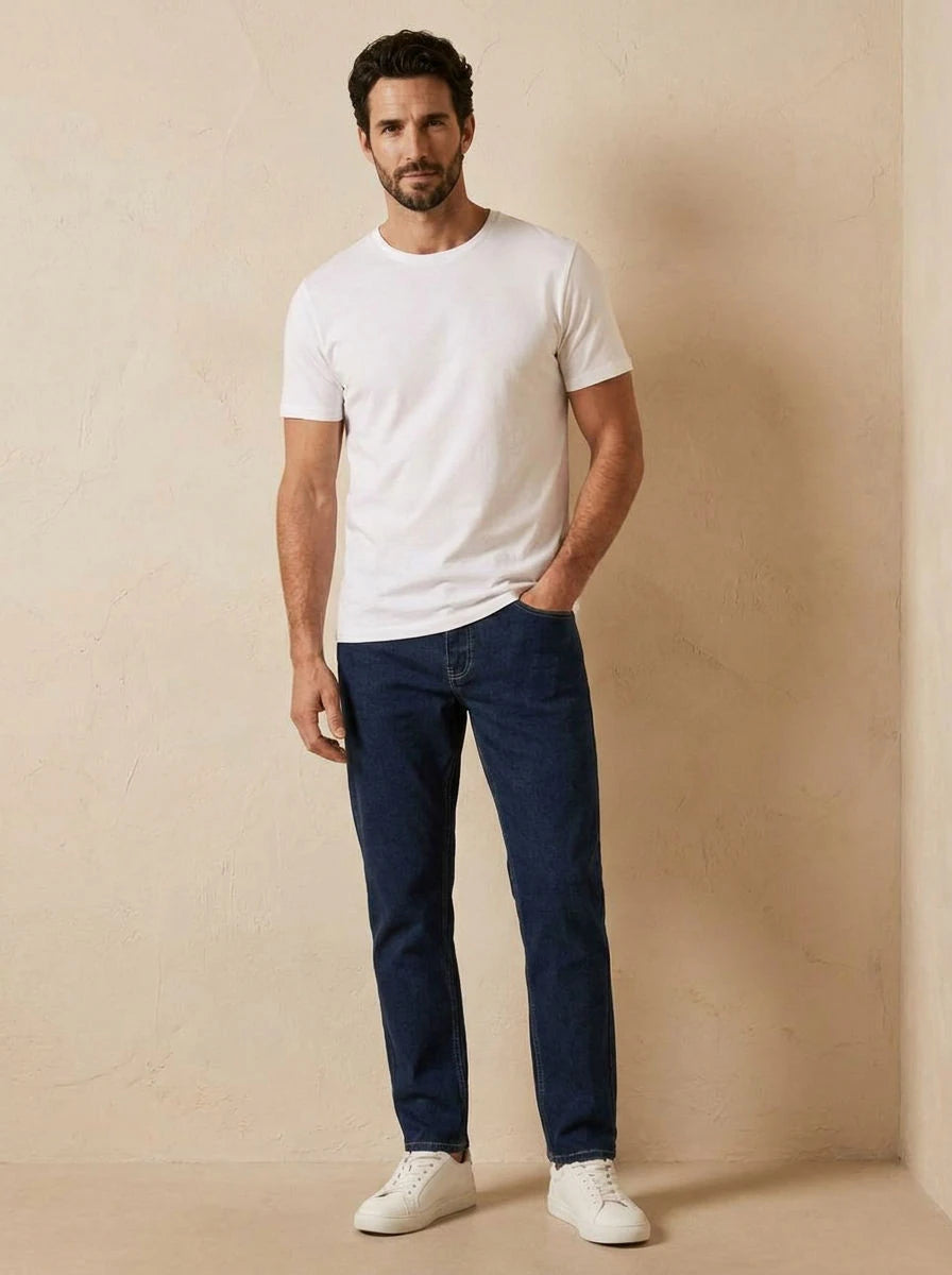 Relaxed Fit Jeans Dark Navy Raw - front