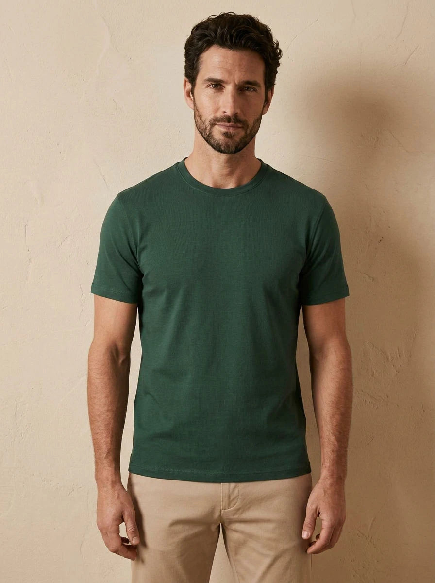 Crew Neck T-Shirt Green - front