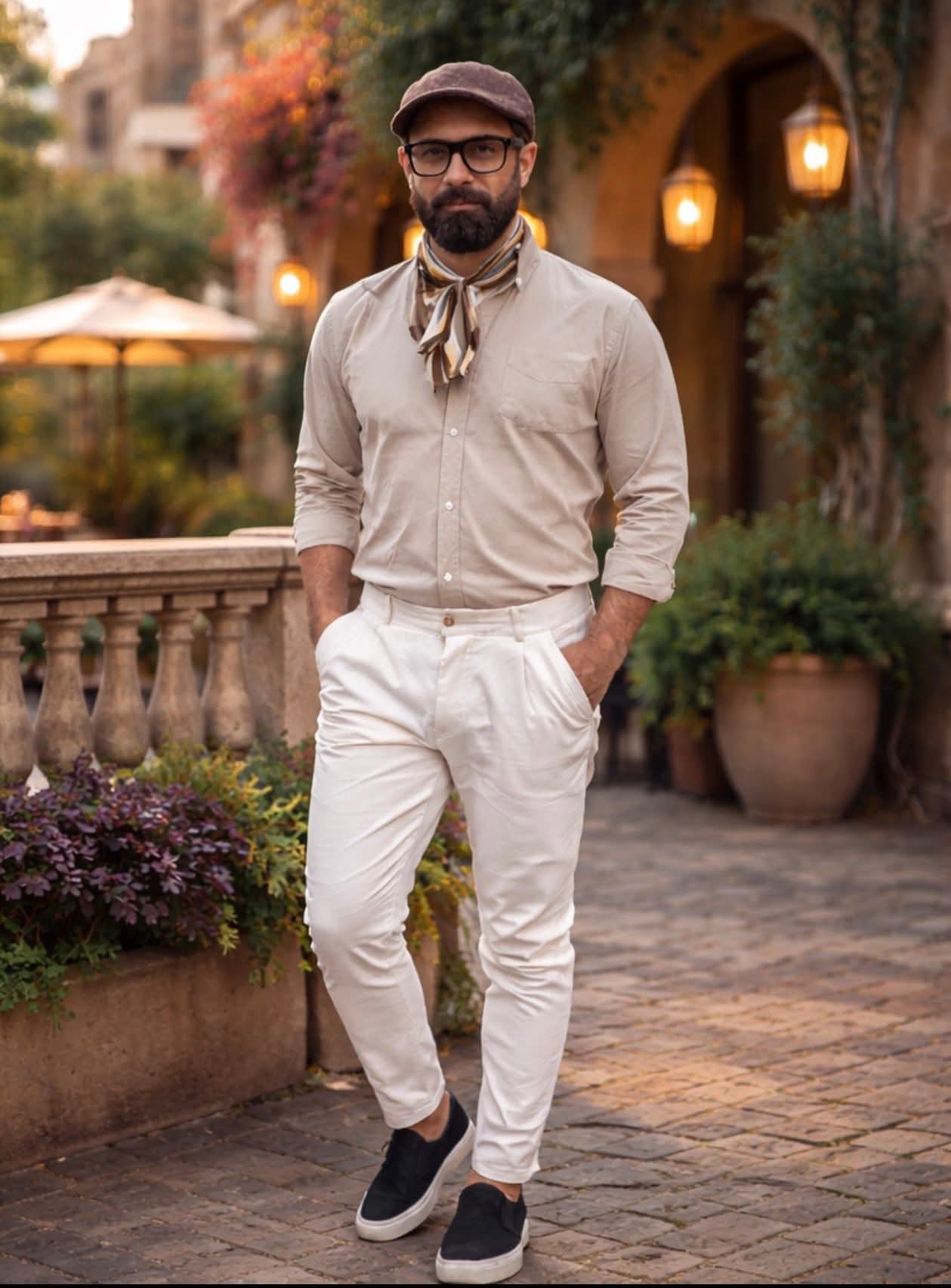 Gabardine Classic Shirt - Beige