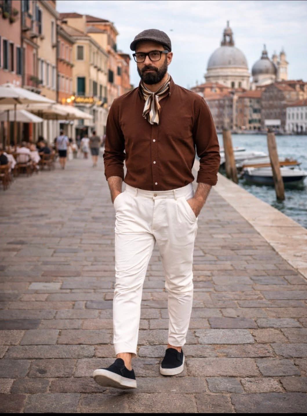 Gabardine Classic Shirt - Brown
