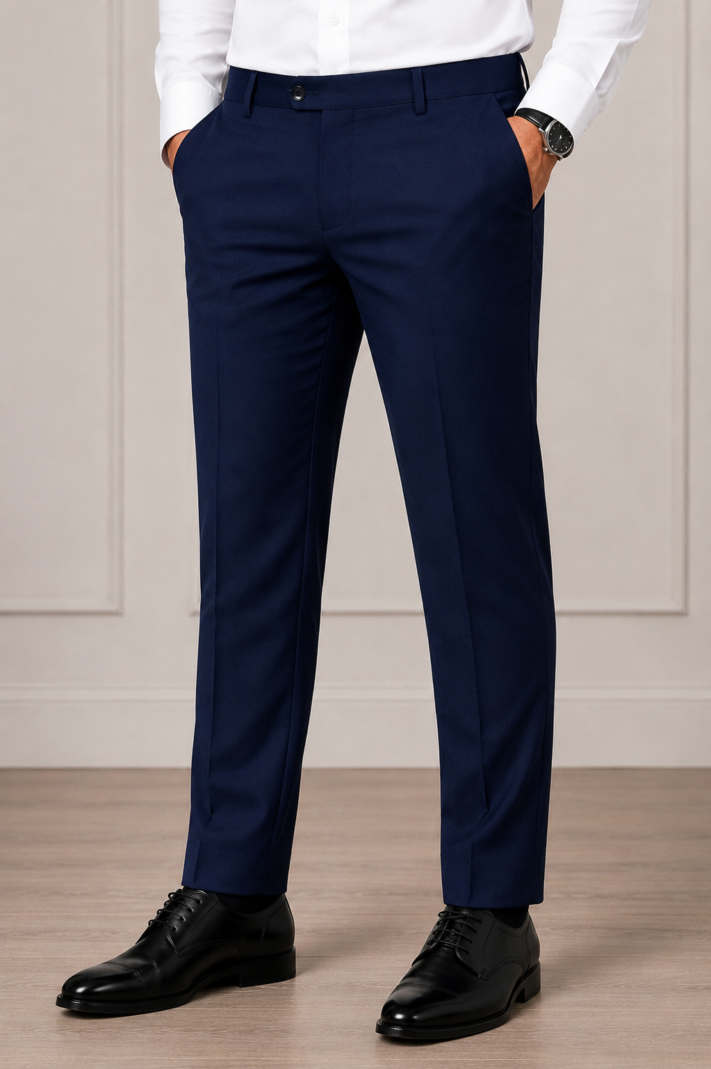 Classic Slim Fit Trousers - Navy