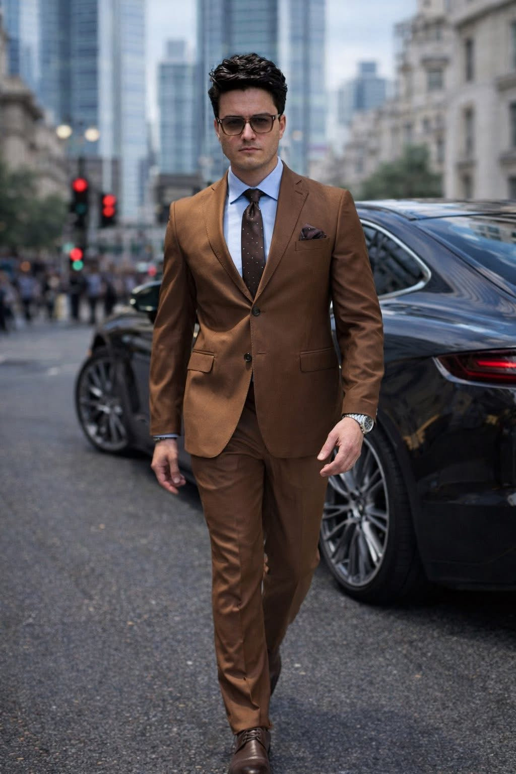 Slim Fit Suit - Olive Green