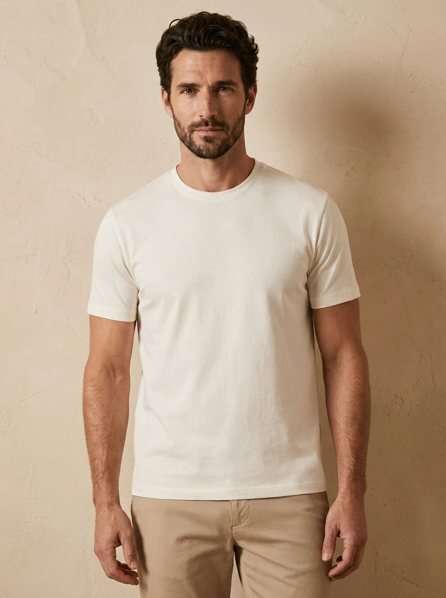 Crew Neck T-Shirt White - front