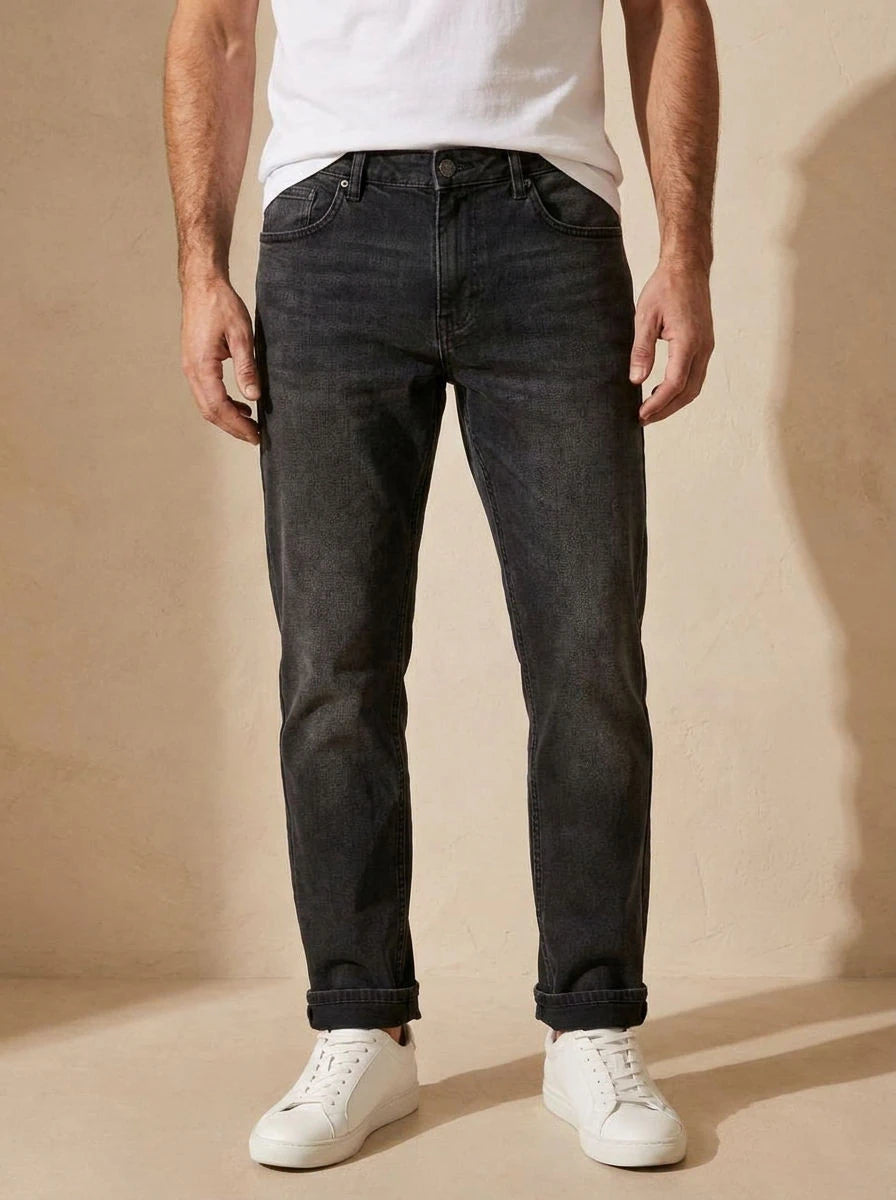 Relaxed Fit Jeans Black Raw - detail
