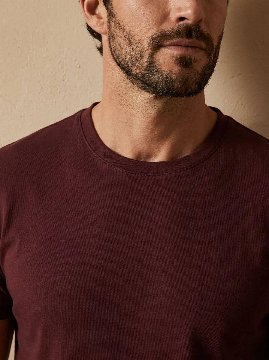 Crew Neck T-Shirt Maroon - detail