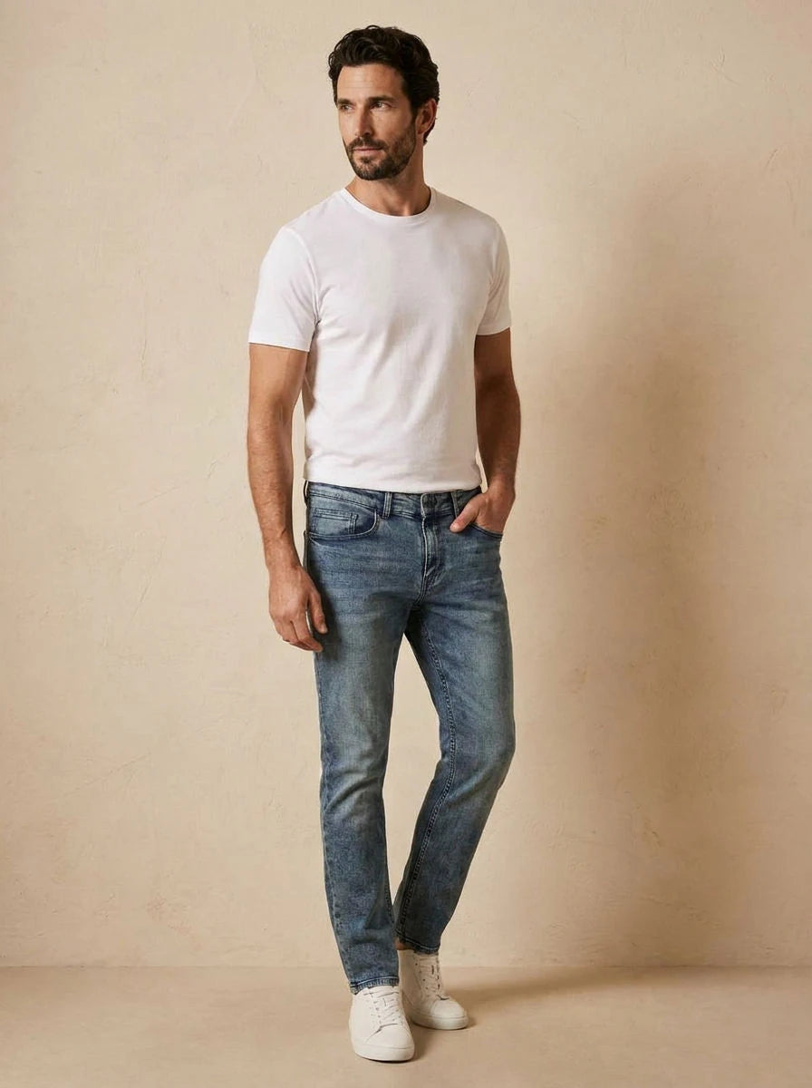 Slim Fit Jeans Light Blue - three quarter