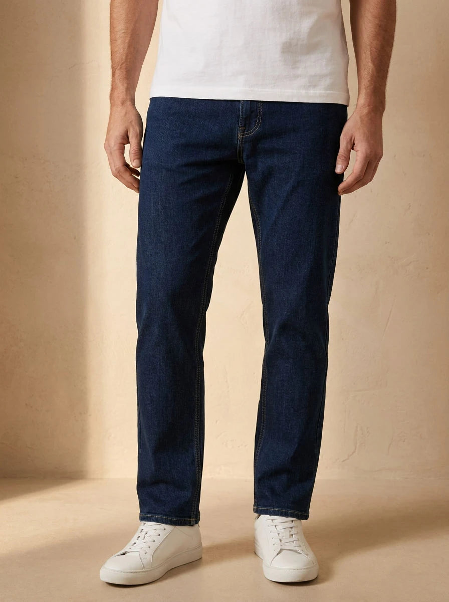 Relaxed Fit Jeans Dark Navy Raw - detail