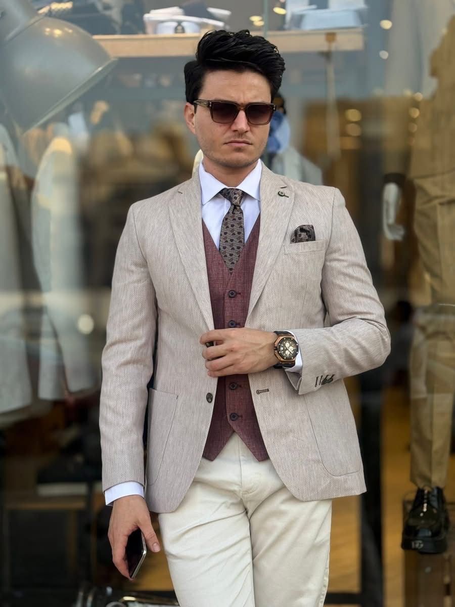 Linen Blazer - Beige 3