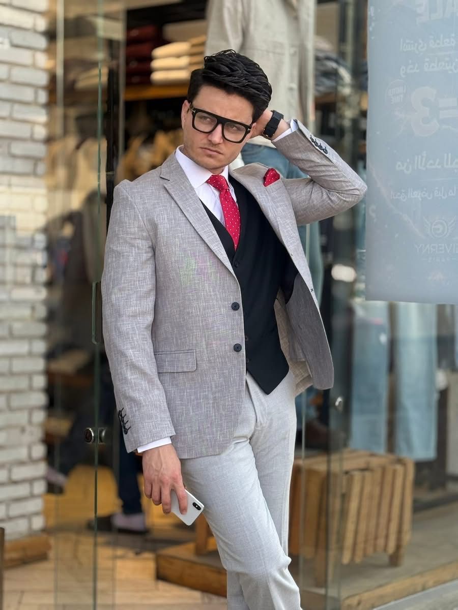 Linen Blazer - Charcoal 3