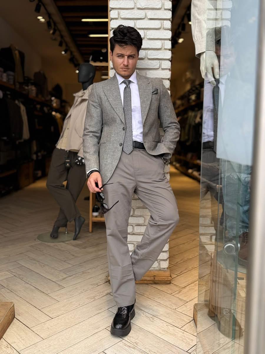 Linen Blazer - Grey 2