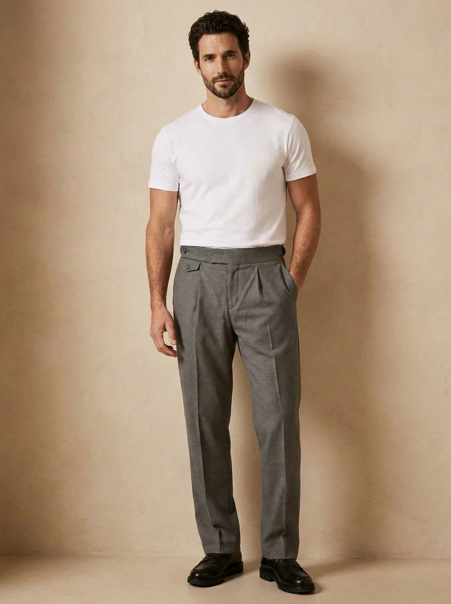 High Waist Trousers Grey - front