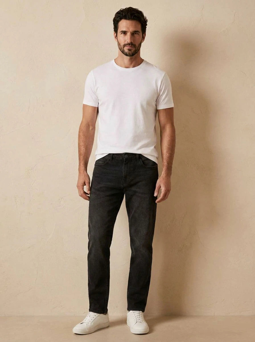 Relaxed Fit Jeans Black Raw - front