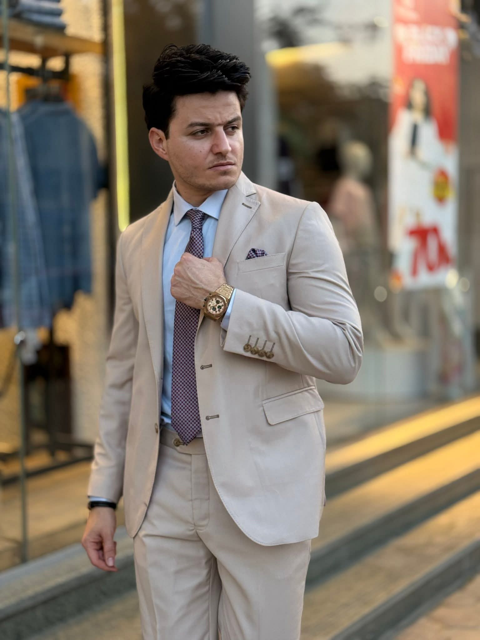 Slim Fit Suit - Beige