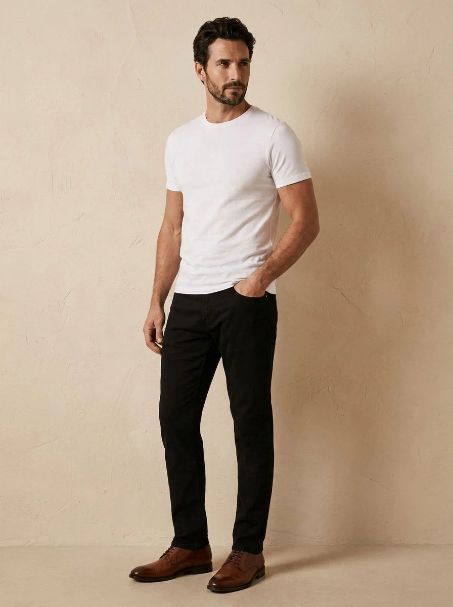 Gabardine Trousers Black - three quarter