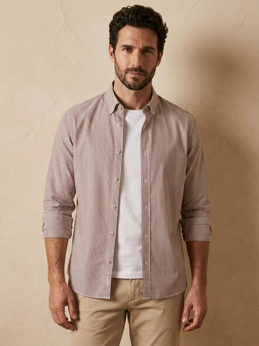 Signature Twill Shirt – Taupe - front