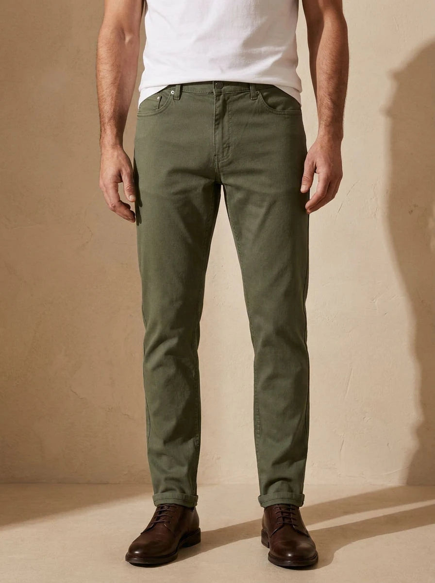 Gabardine Trousers Olive - detail
