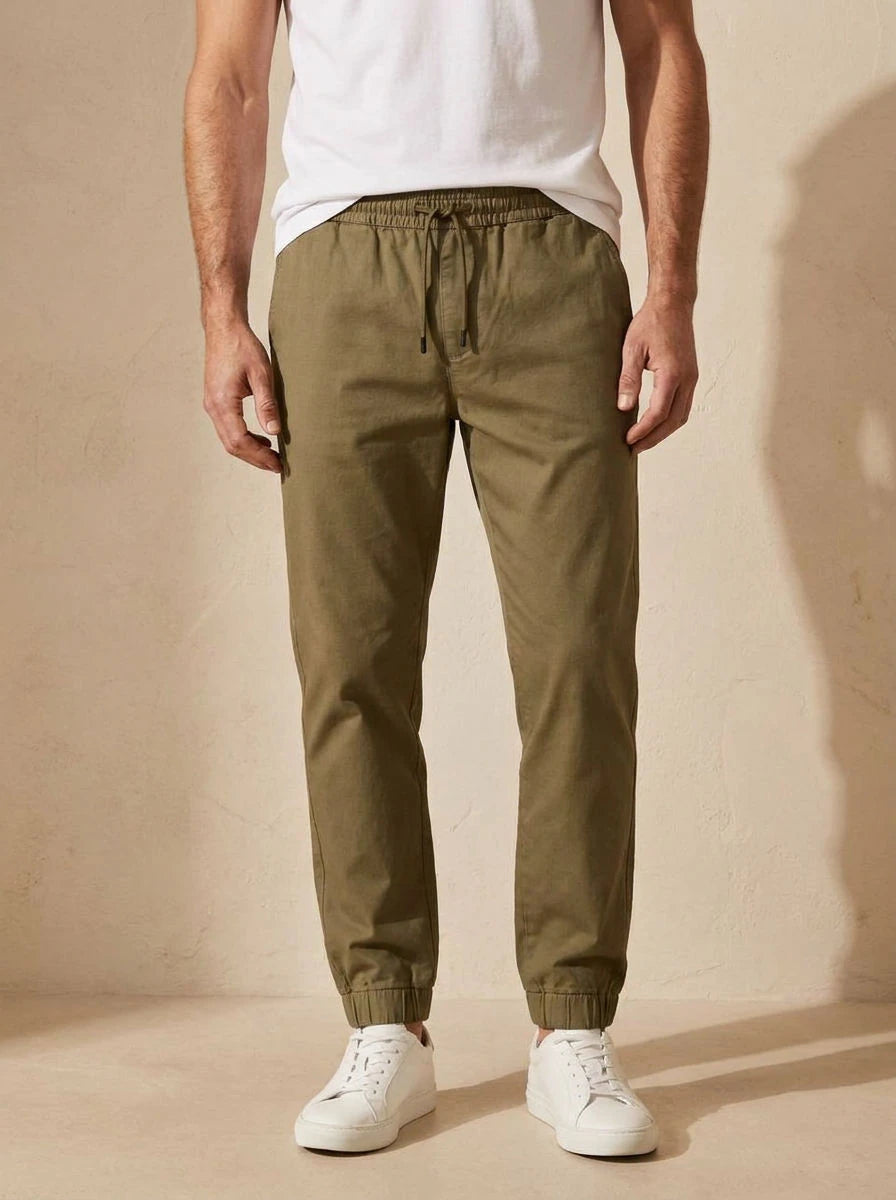 Gabardine Drawstring Trousers Khaki - detail