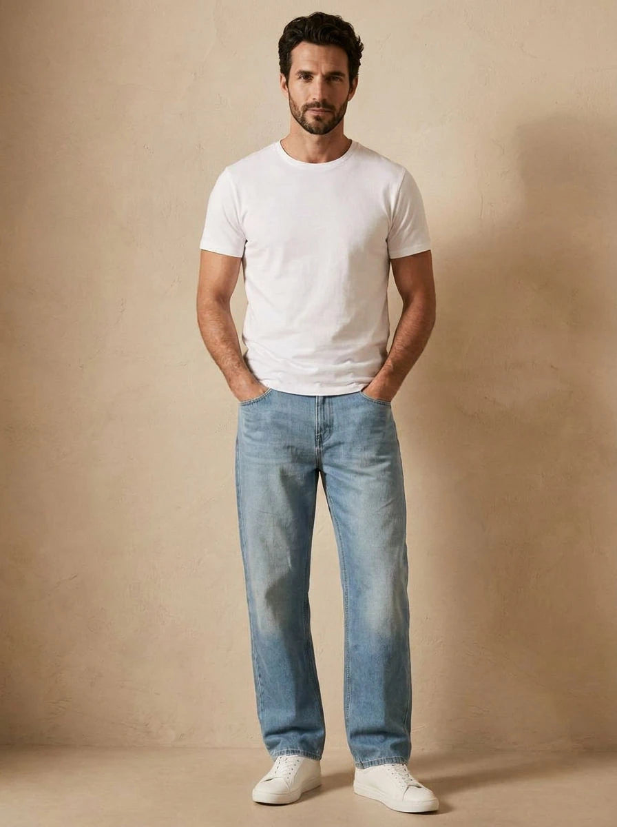 Wide Leg Jeans Light Blue - front