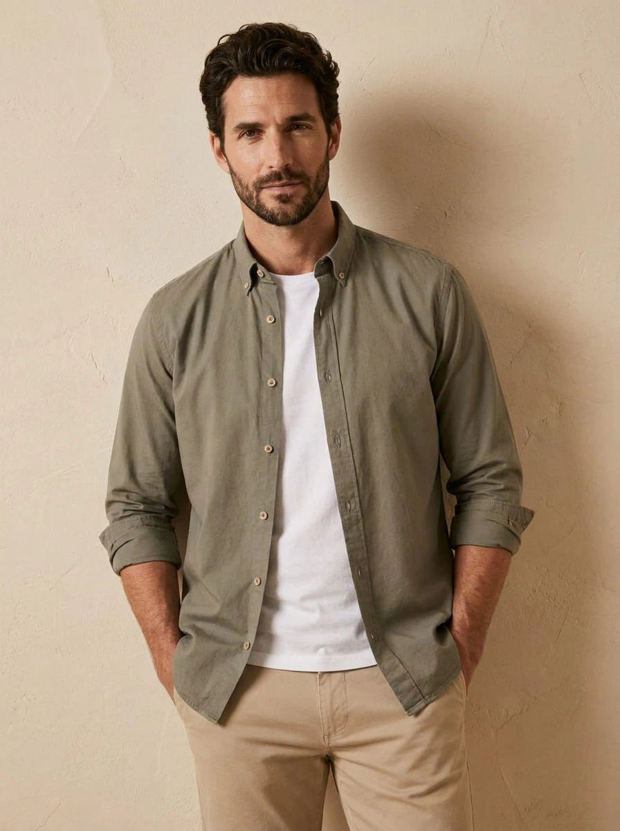 Signature Twill Shirt – Grey - front