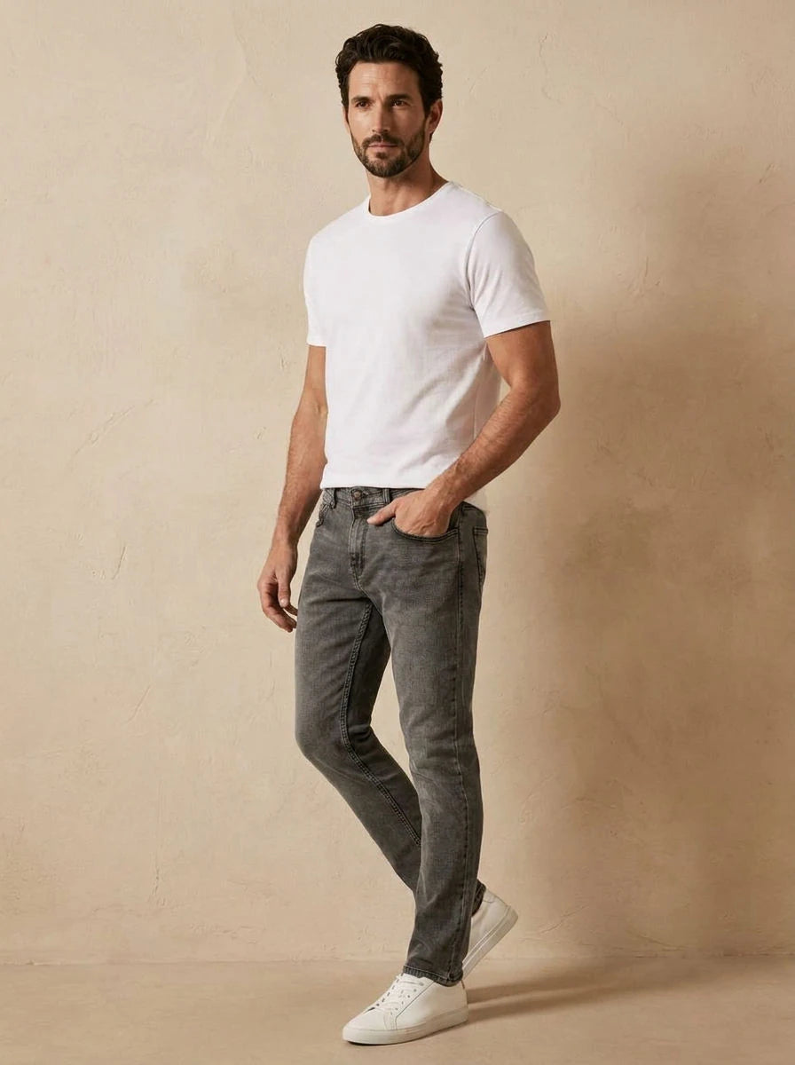 Slim Fit Jeans Grey - three quarter