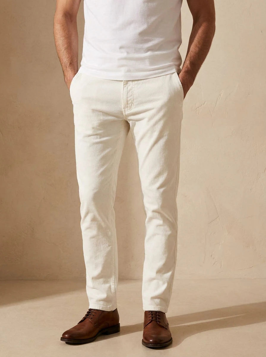 Gabardine Trousers Off-White - detail
