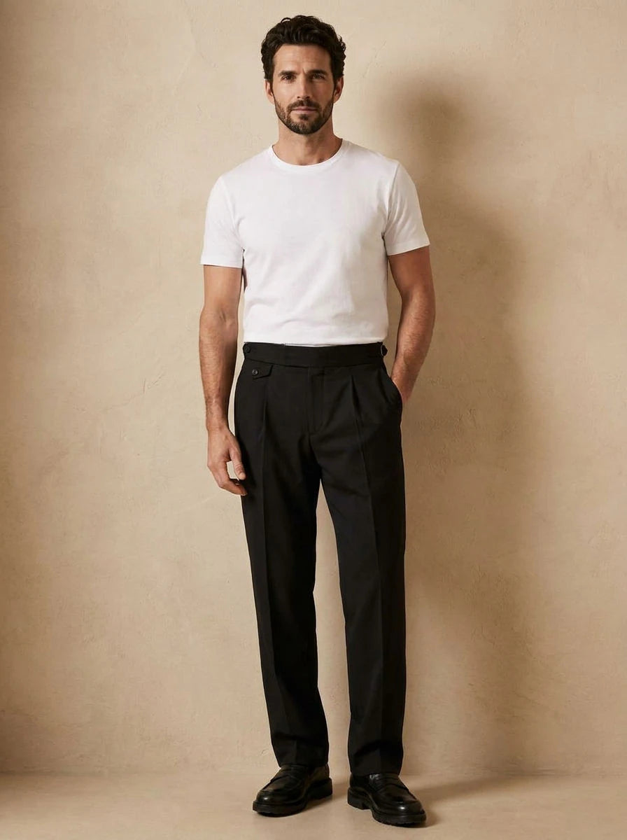 High Waist Trousers Black - front