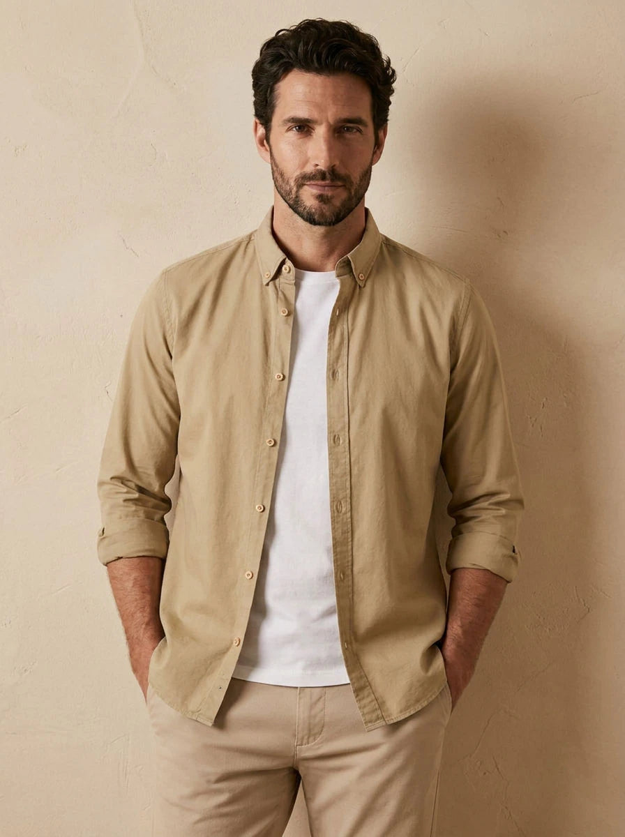 Signature Twill Shirt – Khaki - front
