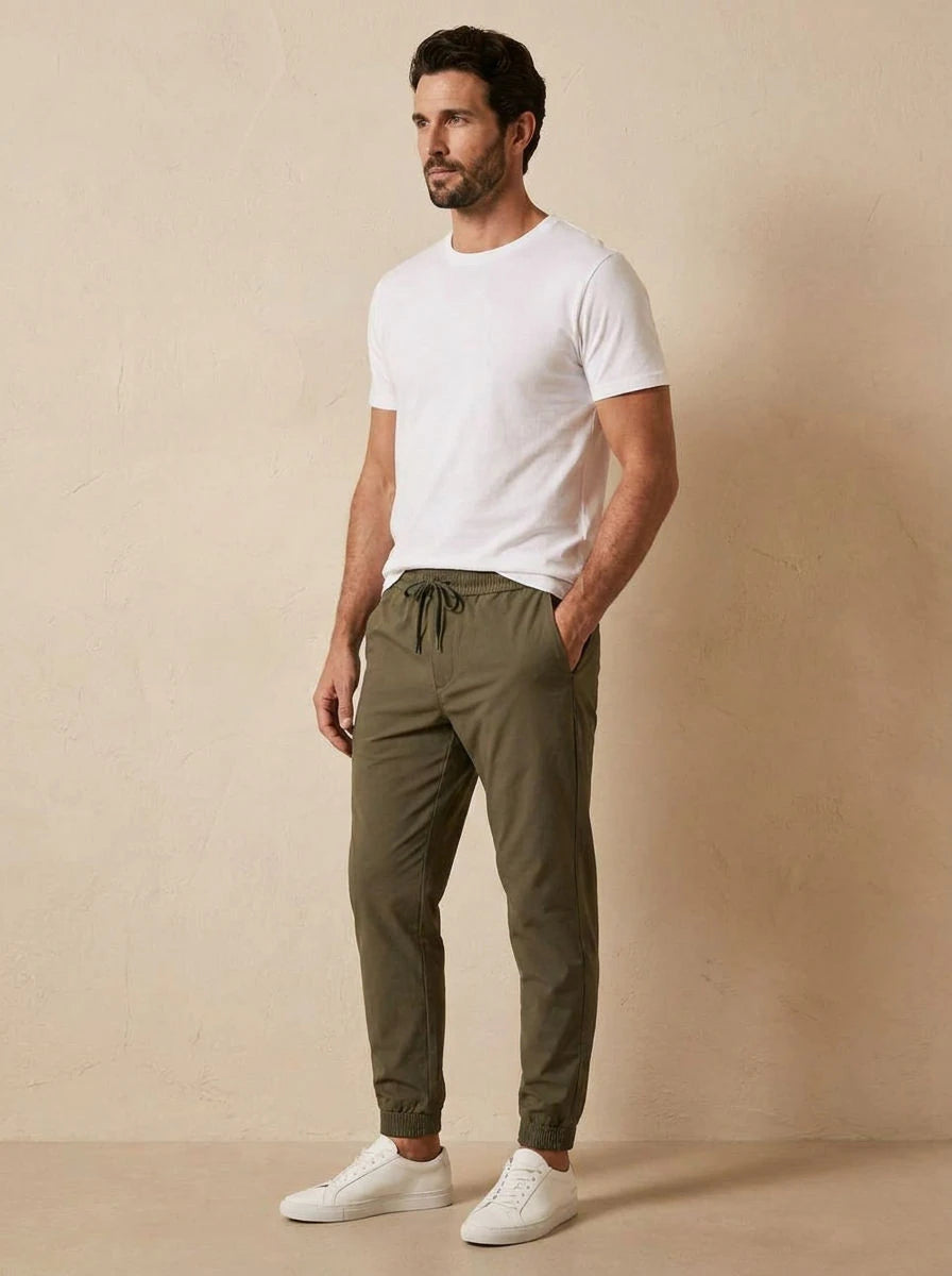 Sweatpants Olive - three quarter